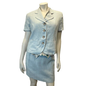 Dolce & Gabbana Vintage Designer Linen Skirt Suit Made In Italy Size Small